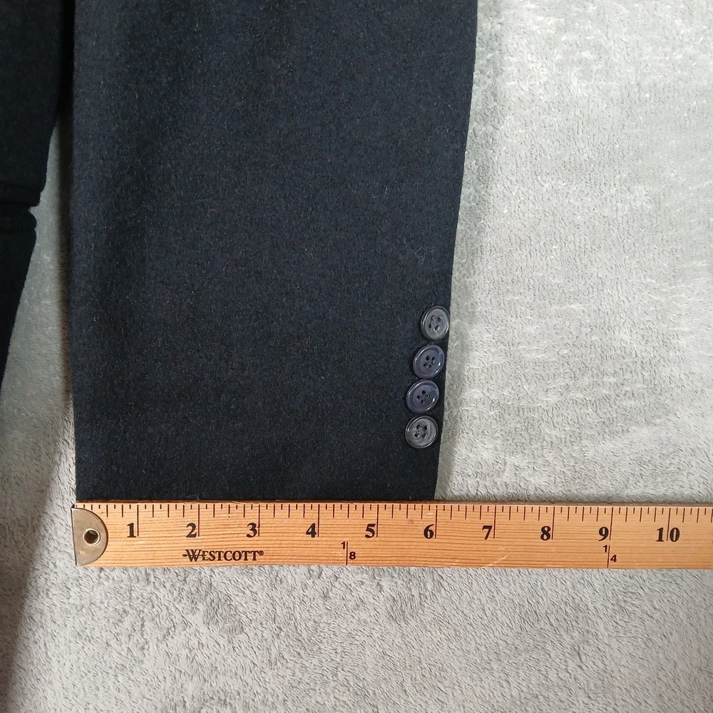 Merit Sport Coat Mens 42S Blazer Navy Blue Wool Cashmere Italian Fabric